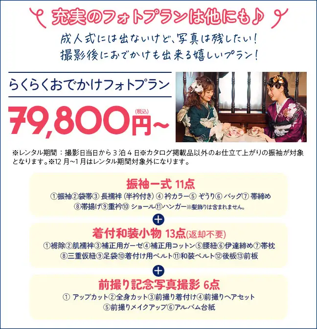 らくらくおでかけフォトプラン79800円