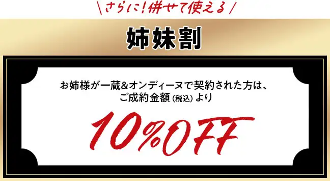姉妹割10%オフ