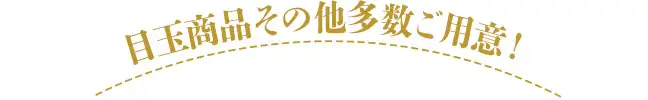 目玉商品その他多数ご用意！